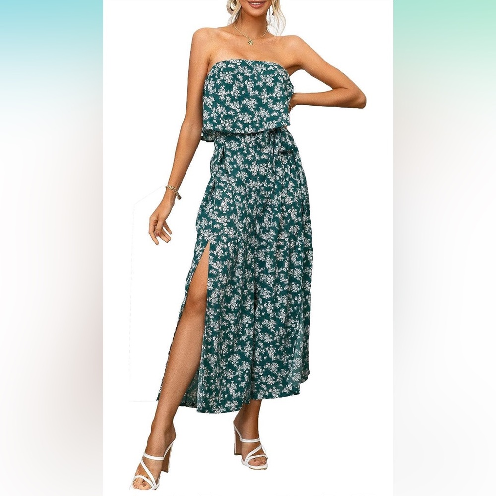 Green floral Jumpsuit - size S